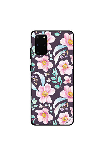 Covernex غطاء حماية لهاتف سامسونج جالكسي S20 بلس بنقشة زهور وردية وريش أخضر فاتح