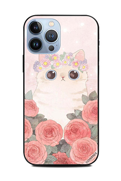 Covernex غطاء حماية لهاتف Apple iPhone 13 Pro Max بنقشة زهور القطة