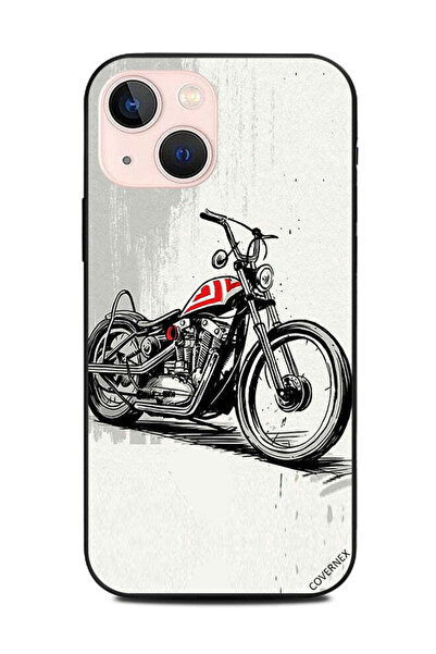 Covernex غطاء حماية لهاتف Apple iPhone 13 Mini Bike أبيض وأسود
