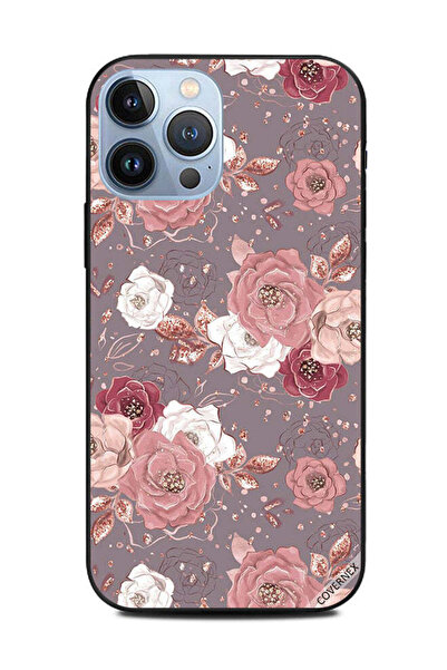 Covernex غطاء حماية لهاتف Apple iPhone 13 Pro Max بلون الشوكولاتة ونقشة الزهور