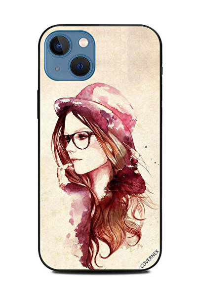Covernex Protective Case Cover For Apple iPhone 13 Cute Girl Wear Hat & Glass