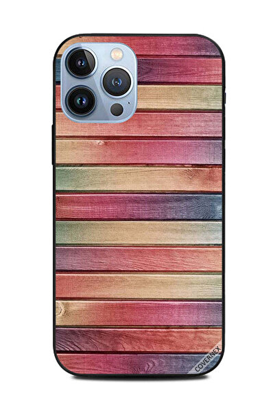 Covernex غطاء حماية لهاتف Apple iPhone 13 Pro Max بنمط خطوات ملونة على الخشب