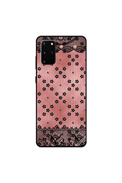 Covernex غطاء حماية لهاتف سامسونج جالكسي S20 بلس، زهور صغيرة سوداء على قماش
