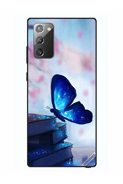 Covernex غطاء حماية لهاتف سامسونج جالكسي نوت 20 - فراشة زرقاء داكنة على الكتب