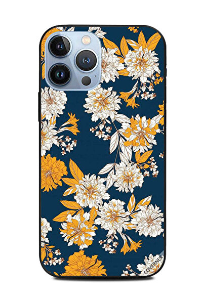 Covernex غطاء حماية لهاتف Apple iPhone 13 Pro Max بنقشة زهور وأوراق صفراء وبيضاء