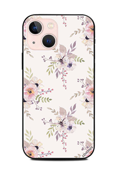 Covernex غطاء حماية لهاتف Apple iPhone 13 Mini بنقشة زهور بلون كريمي