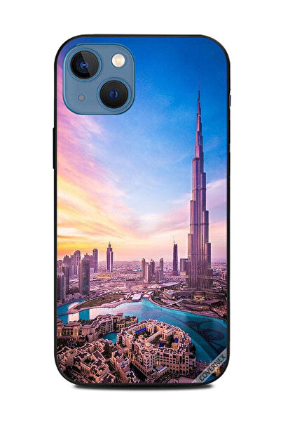 Covernex غطاء حماية لهاتف آيفون 13 من آبل، انعكاسات غيوم مشمسة على برج خليفة