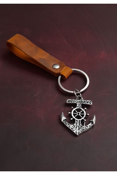 BSN Store Anchor Figure Genuine Leather Keychain Gift Keychain