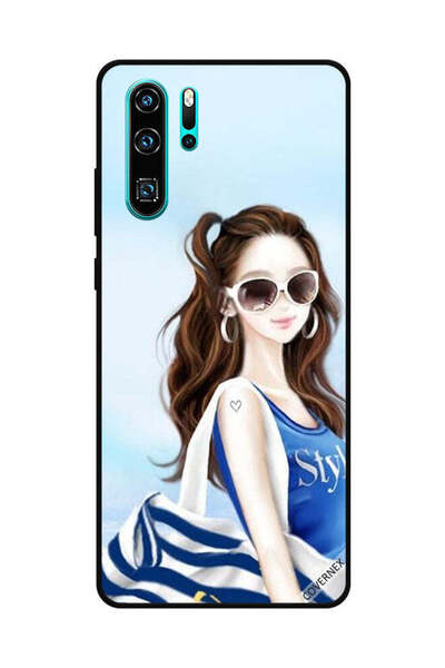 Covernex غطاء حماية لهاتف هواوي بي 30 برو - نمط قميص أزرق