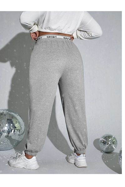CANDERO Jogger gri pentru femei Battal Plus Size Îmbrăcăminte sportivă de calitate largi, flexibil, confortabil, pantaloni de sport YUS