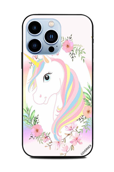 Covernex غطاء حماية لهاتف Apple iPhone 13 Pro بتصميم وحيد القرن والزهور اللطيفة