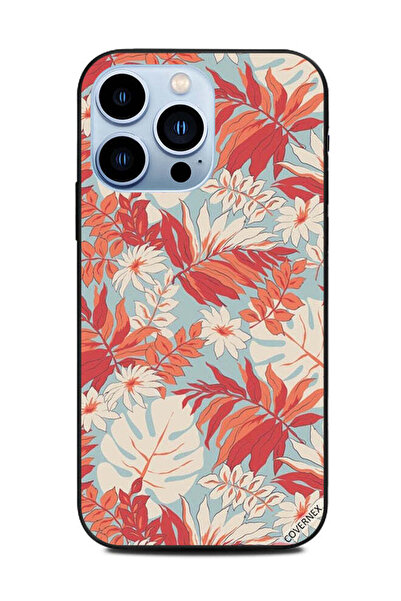 Covernex غطاء حماية لهاتف أبل آيفون 13 برو - ريش برتقالي داكن وأبيض