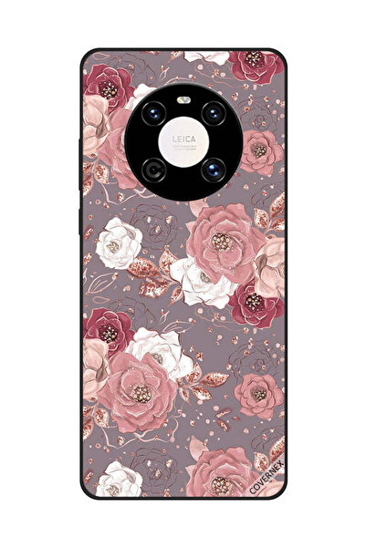 Covernex غطاء حماية لهاتف هواوي ميت 40 بنمط زهور بلون الشوكولاتة