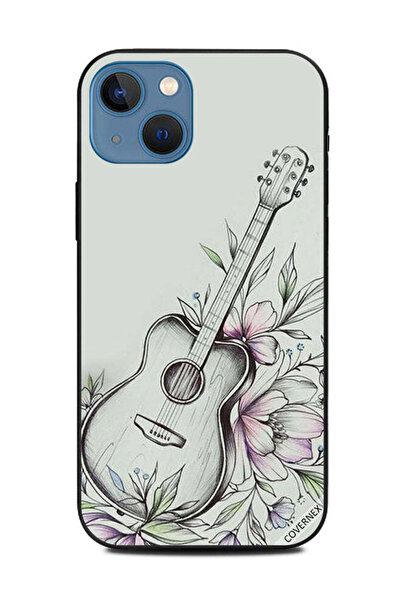 Covernex غطاء حماية لجهاز Apple iPhone 13 بتصميم جيتار زهري وأبيض