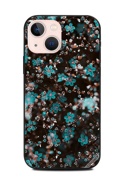 Covernex غطاء حماية لهاتف Apple iPhone 13 Mini زهور زرقاء صغيرة على الأشجار