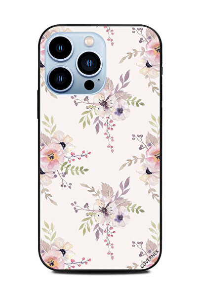 Covernex غطاء حماية لهاتف Apple iPhone 13 Pro بلون كريمي ونقشة زهور