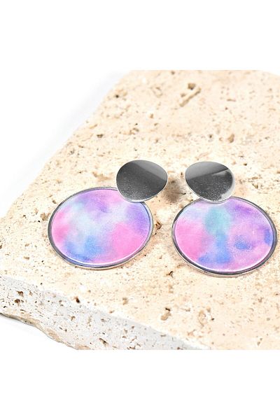 NARRU NARRU handmade earrings, round, pastel colors, Asha 15