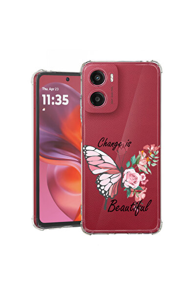 bestcase ® Αντικραδασμική θήκη για Motorola Moto E15, Change is Beutiful, 198...