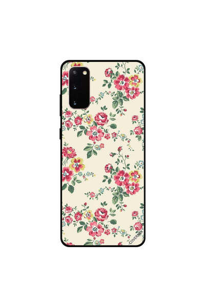 Covernex غطاء حماية لهاتف سامسونج جالكسي S20 بنقشة زهور صغيرة وأوراق خضراء