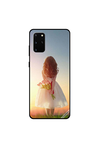 Covernex غطاء حماية لهاتف سامسونج جالكسي S20 بلس بنقشة فتاة واقفة تخفي زهورًا
