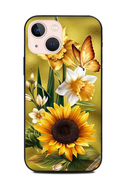 Covernex غطاء حماية لهاتف Apple iPhone 13 Mini بتصميم فراشة ذهبية على شكل دوا...