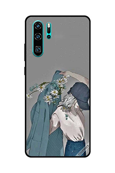 Covernex غطاء حماية لهاتف هواوي بي 30 برو، فتاة ترتدي معطفًا مزهرًا