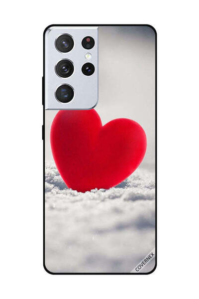 Covernex غطاء حماية لهاتف سامسونج جالاكسي S21 ألترا قلب أحمر جميل