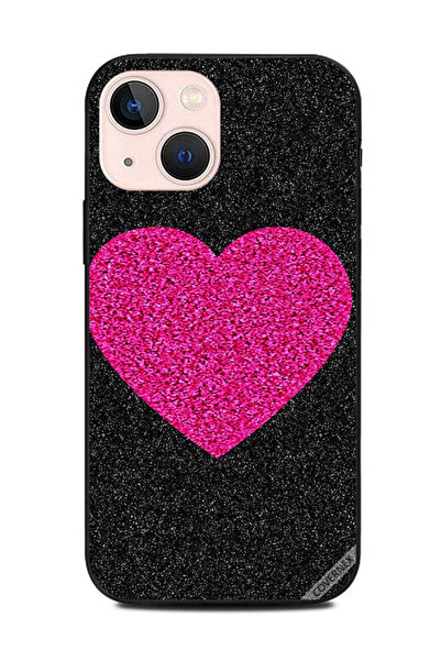 Covernex غطاء حماية لهاتف أبل آيفون 13 ميني - قلب وردي لامع باللون الأسود