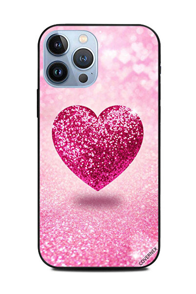 Covernex غطاء حماية لهاتف Apple iPhone 13 Pro Max وردي لامع على شكل قلب