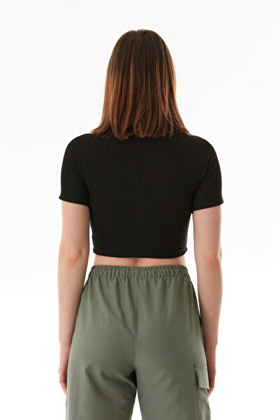 Fulla Moda Μπλουζάκι με ριγέ μανίκια