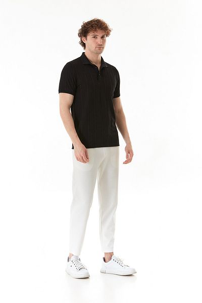 Fulla Moda Μπλουζάκι με ριγέ γιακά Polo Slim Fit