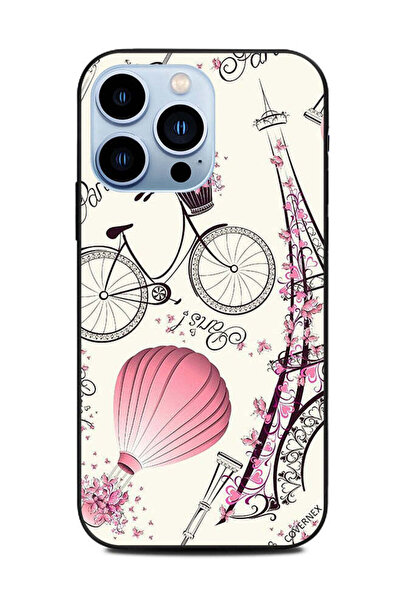 Covernex غطاء حماية لهاتف Apple iPhone 13 Pro برج إيفل ودراجة الحب