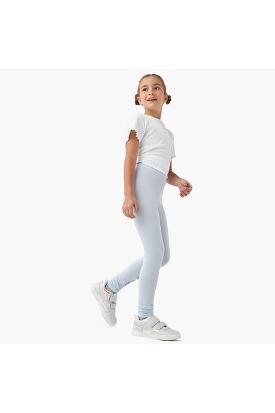 Juniors بنطال ضيق بطبعة طباعية مع حزام خصر مطاطي