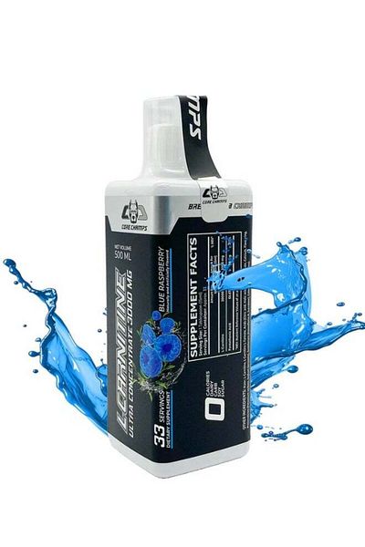 Core Champs L-Carnitine, Ultra Concentrate 3000mg, Blueraspberry Flavour, 33 Servings