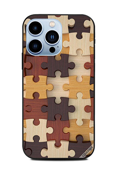 Covernex غطاء حماية لهاتف Apple iPhone 13 Pro باللون البني بنمط ألعاب خشبية