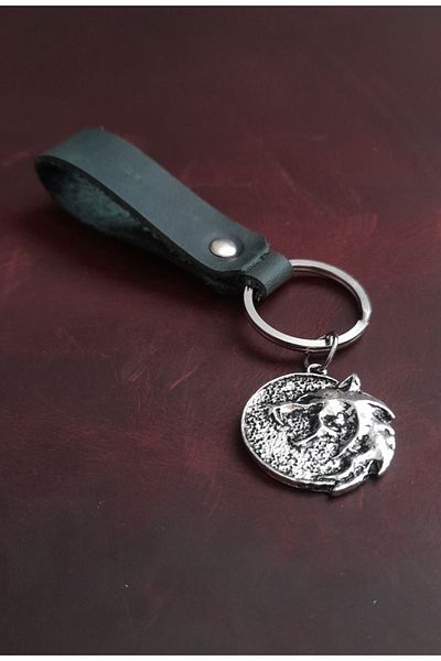 BSN Store Wolf Dragon Figure Genuine Leather Keychain Gift Keychain