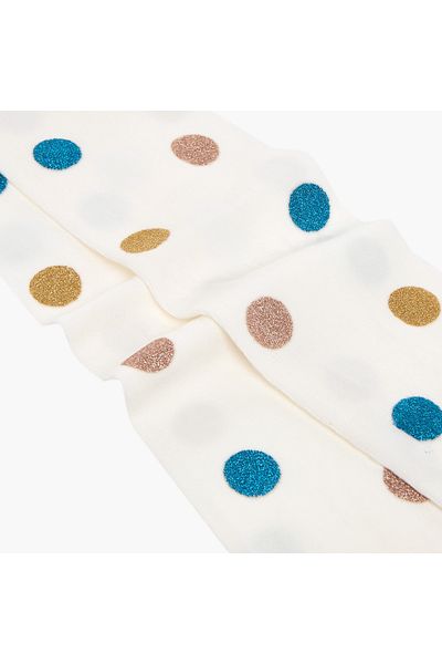 Juniors Polka Dot Glitter Print Tights