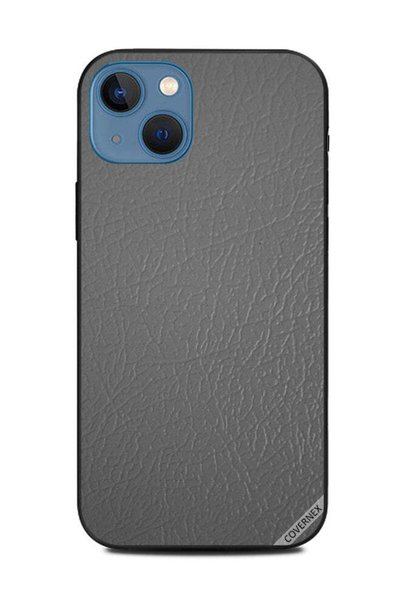 Covernex غطاء حماية لهاتف أبل آيفون 13 بنمط جلدي فاتح رمادي