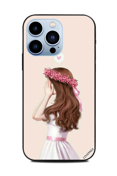 Covernex غطاء حماية لهاتف Apple iPhone 13 Pro فتاة جميلة تخفي وجهها