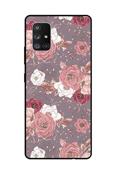 Covernex غطاء حماية لهاتف سامسونج جالاكسي A71 بنقشة زهور بلون الشوكولاتة