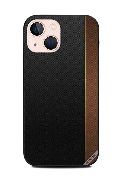Covernex غطاء حماية لهاتف Apple iPhone 13 Mini بنمط جلدي بني وأسود
