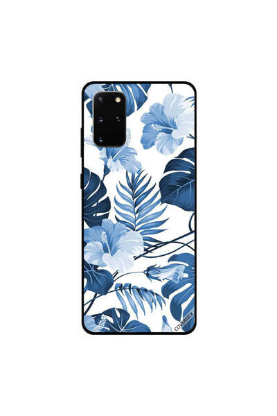 Covernex غطاء حماية لهاتف سامسونج جالكسي S20 بلس بنقشة أوراق وريش أزرق داكن