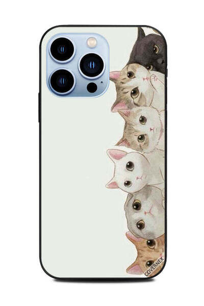 Covernex غطاء حماية لهاتف Apple iPhone 13 Pro - قطط صغيرة تظهر من اليمين