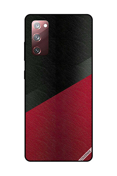 Covernex غطاء حماية لهاتف سامسونج جالاكسي S20 FE بنقشة جلد أسود وأحمر