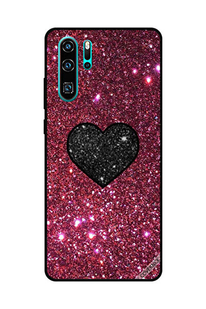 Covernex غطاء حماية لهاتف هواوي بي 30 برو - قلب أسود مع لمعان أحمر