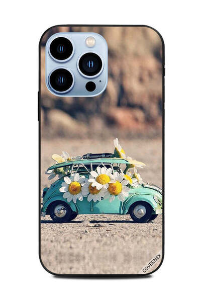 Covernex غطاء حماية لهاتف Apple iPhone 13 Pro - سيارة لعبة كلاسيكية وزهور