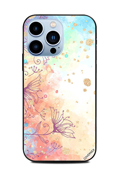 Covernex غطاء حماية لهاتف Apple iPhone 13 Pro بنقشة زهور ذهبية