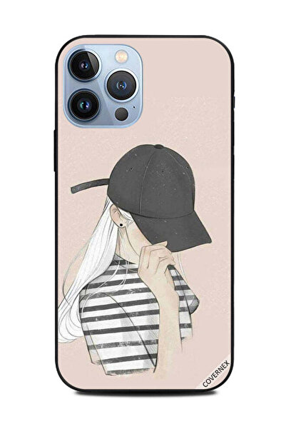 Covernex غطاء حماية لهاتف Apple iPhone 13 Pro Max، قميص بناتي مخطط باللون الأسود