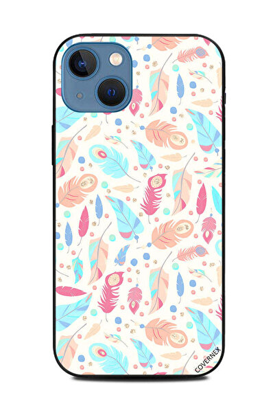 Covernex غطاء حماية لهاتف أبل آيفون 13 بطبعة ريش متعدد الألوان