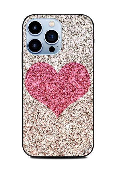 Covernex غطاء حماية لهاتف Apple iPhone 13 Pro على شكل قلب وردي لامع في المنتصف